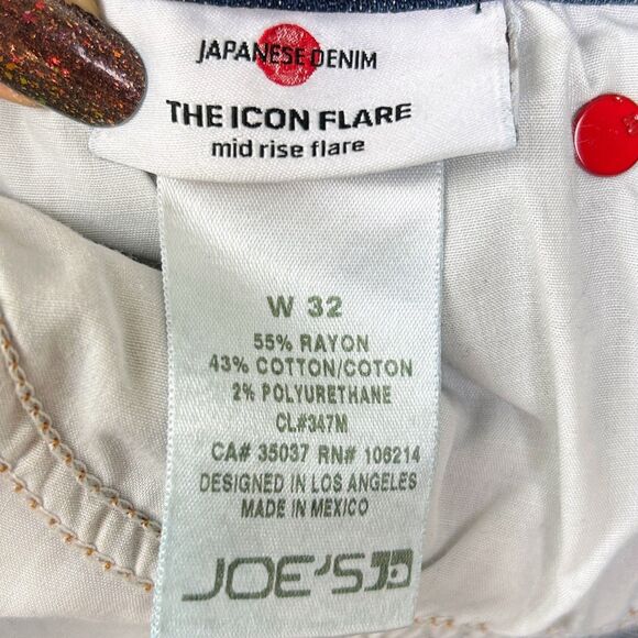 Joe's Jeans The Icon Mid Rise Flare Jeans Sophia Medium Blue Denim Y2K sz 32 - Picture 10 of 12